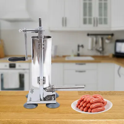 $89 • Buy 3L Sausage Filler Stuffer Meat Machine Stainless Steel Salami Maker Manual Stuff
