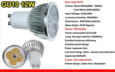 Bright  MR16 GU10 E27 E14 9W 12W 15W Dimmable LED Spotlight Light Bulb Lamp • $29.83