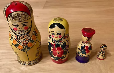 Vintage Hand-Painted Matryoshka Russian Wooden Nesting Dolls - Made In USSR • $14.99