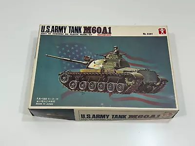 Vtg Crown US Army Tank M60A1 Model Motorized Tank Plastic Model Kit 6601 Japan • $9.99