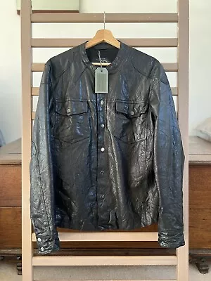 Mens All Saints Black Leather Jacket Large • £100