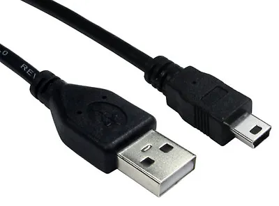 3m LONG MINI USB 2.0 Cable Sync + Charge Lead Type A To 5 Pin B Phone Charger • £2.69
