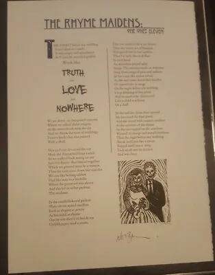 $359 • Buy Neil Gaiman THE RHYME MAIDENS First Edition Broadside 1/250 Copies SIGNED Poems 