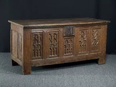 French Gothic Oak Chest Early 16th Century • $2300