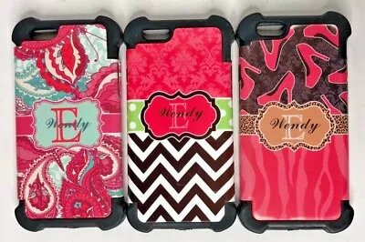Set Of 3 Monogrammed Protective IPhone 6/6S Phone Cases Wendy E Shoes Paisley • $16.99
