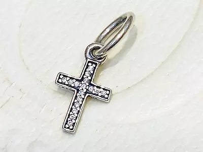 Authentic Pandora Silver Symbol Of Faith Cross CZ Dangle Charm 791310 Retired • $35