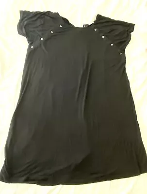 Ekouaer XLarge Black Maternity Nursing Gown Back Snaps For Hospital Use Too • $20