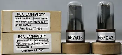 6V6GTY-JAN RCA NOS NIB Brown Base Made In U.S.A Amplitrex Tested 1MP #657043/13 • £144.76