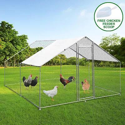 Chicken Run Walk In Coop Animal Pen Cage Enclosure Hen Dogs Rabbits 3m X 4m X 2m • £259.99