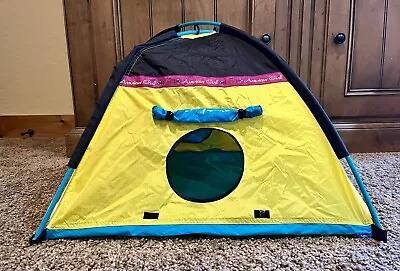 American Girl Doll Camping Tent ⛺️ 2001 TLC READ Pleasant Co Yellow Turquoise • $10.99