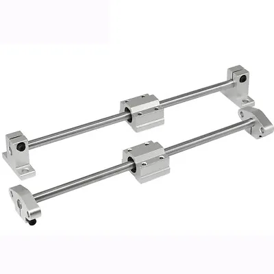 Linear Rail Shaft Rod Optical Axis With Bearing Block Support CNC Set 200-390mm • £4.19