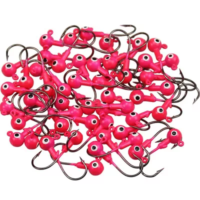 50Pcs 1/32 1/16 1/8 Oz Lead Jig Heads Fishing Hooks Crappie Ball Head Lure Bait • $9.99