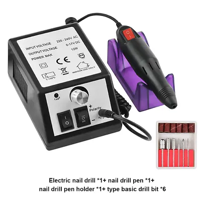 Electric Nail Drill Professional Machine Manicure Pedicure Portable Nail File UK • £11.98