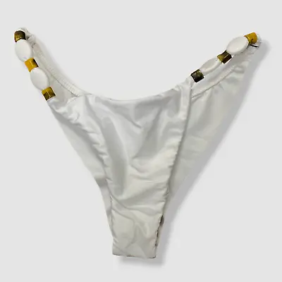 $138 Vix Women's White Dora Cheeky Bikini Bottom Swimwear Size Medium • $38.78