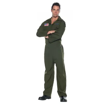 Air Force Pilot Costume Adult Flight Suit Halloween Fancy Dress • $28.04