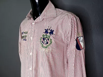 LA MARTINA Saddlery English Polo AssociationStriped Men's Shirt Size XL • $18