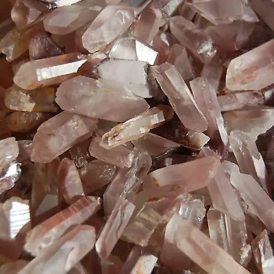 ONE Rare Pink Lithium Lemurian Quartz Crystal Point Bahia Brazil • $12