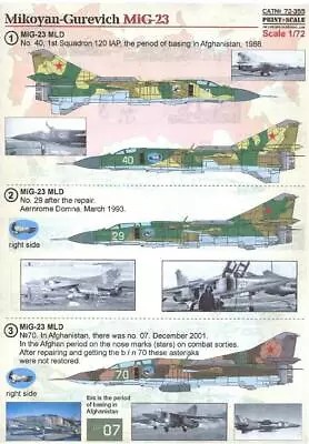 Print Scale Decals 1/72 MIKOYAN GUREVICH MiG-23  FLOGGER  Jet Fighter • $15.99