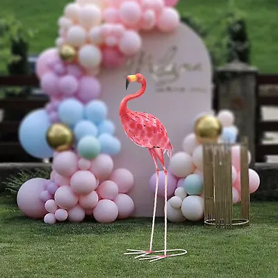 Pink Modern Freestanding Metal Flamingo Garden Statues Large Bird Sculptures • $40.89
