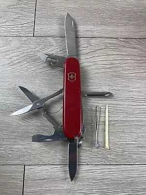 Vintage Victorinox Red Swiss Army Knife 6 Tool Officer Suisse • $14.99