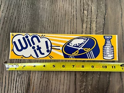 OLD VINTAGE 1970's BUFFALO SABRES NHL HOCKEY TEAM BUMPER STICKER - WIN IT • $7.99