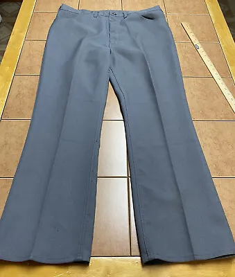 Vintage Wrangler Pants Mens 36 X 29 Polyester Gray Rockabilly Rancher USA Made • $29.99