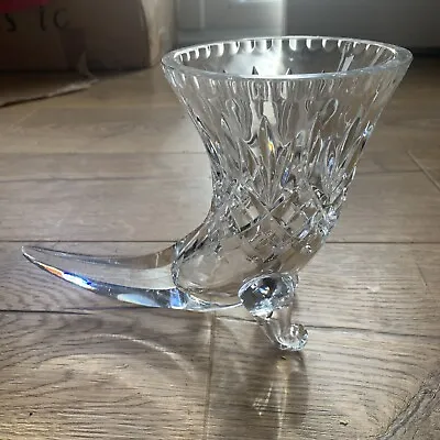 Lovely Crystal Cornucopia Horn Of Plenty Vase • £5.50