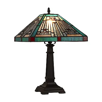 RADIANCE Goods Mission Tiffany-style Blackish Bronze 1 Light Table Lamp 12  Wide • $112.23