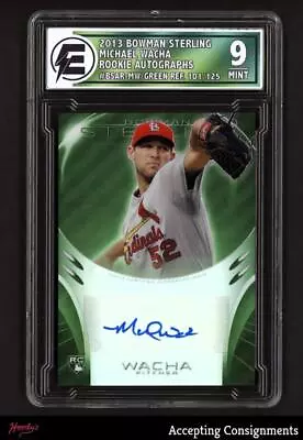 2013 Bowman Sterling Green Michael Wacha RC ROOKIE AUTO 101/125 Electric 9 MINT • $0.99