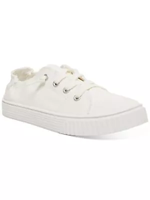 MADDEN GIRL Womens White Stretch Marisa Round Toe Platform Slip On Sneakers 11 • $8.99