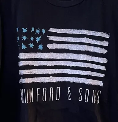 Mumford & Sons T-Shirt 2015 Tour 2 Sided Band Cities Concert Flag Size L • $14