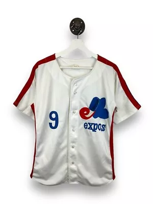 Vintage 90s Montreal Expos #9 MLB Stitched Ravens Jersey Size Large White • $90