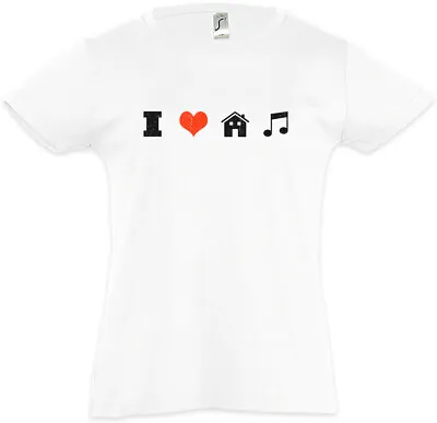 I LOVE HOUSE MUSIC Kids Girls T-Shirt Electro Dance Techno Disco Chillout Club • £16.95