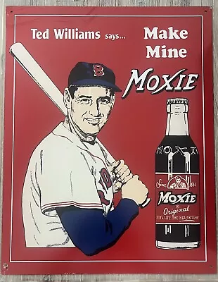 Ted Williams Says- Make Mine Moxie - Moxie Soda Metal Sign ⚾️ • $15