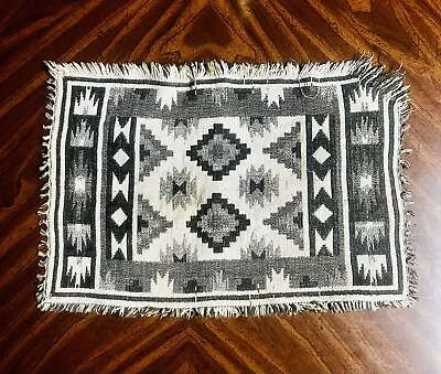 Vintage Native American Navajo Hand Woven Wool Rug 17” X 12” • $35.50