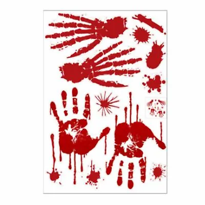 £6.29 • Buy 43cm Scary Bloody Hand Print Skeleton Window Stickers Halloween Decal Decoration