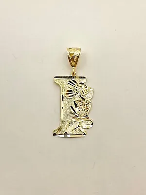 Vintage Disney Mickey Mouse 10k Yellow Gold Solid Gold Letter I Pendant • $199