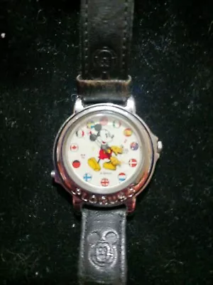 Vintage Disney Mickey Mouse Lorus Musical Watch 1980s It's A Small World  • $40