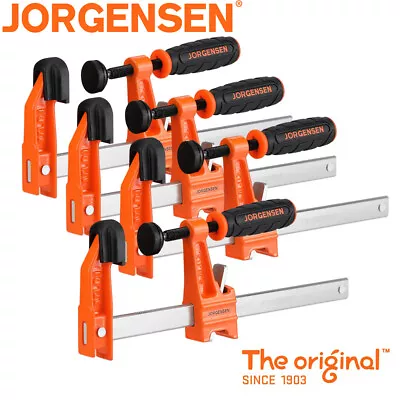 Jorgensen 4 Pack 6  Bar Clamp Set Steel F Clamp Light Duty 300 Lbs Load Limited • $39.99