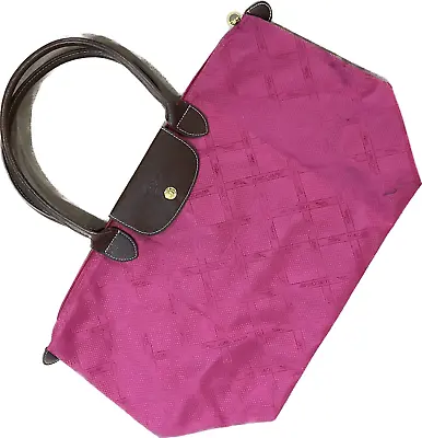 Rare Longchamp Le Pliage Lattice Magenta Large Shoulder Tote Bag W/ Handles • $115.99