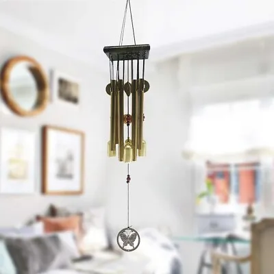 Large Outdoor Wind Copper Bells Chimes Garden Decor Gifts Unique Design • £6.99