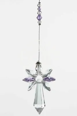 £15.99 • Buy June Birthstone Light Amethyst Crystal Large Guardian Angel Hanging Charm