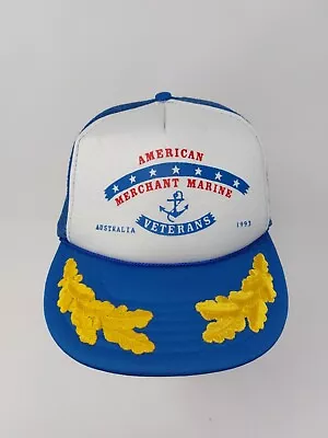 American Merchant Marine Veterans 1993 Roped Snapback Trucker Hat Australia • $19.99