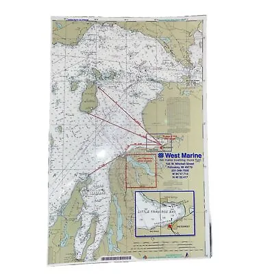 Marine Chart Laminated Michigan NW Lower Peninsula 11x17 West Marine • $10