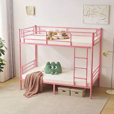 New Metal Bunk Bed With Trundle Twin-Over-Twin For Kids Child Bedroom Bed Frames • $150.99