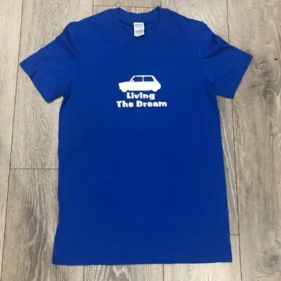 Mens Ladies T Shirt Top  Mini Cooper Car Living The Dream  Fan   Blue NEW S L Xl • $9.21