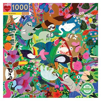 Sloths 1000 Piece Jigsaw Puzzle By Eeboo • $47.99