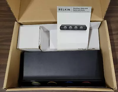 Belkin F1DH104L OmniView SOHO 4-Port KVM Switch With Power Supply In Box • $48.99