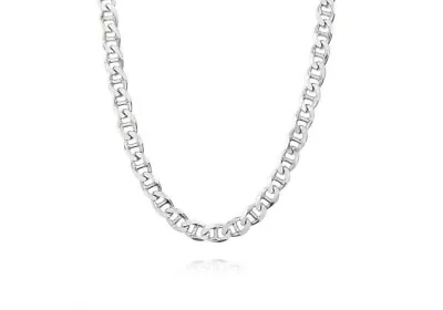 925 Sterling Silver 4.5MM Italian Flat Mariner Link Chain Necklace Anchor Gift • $22.99