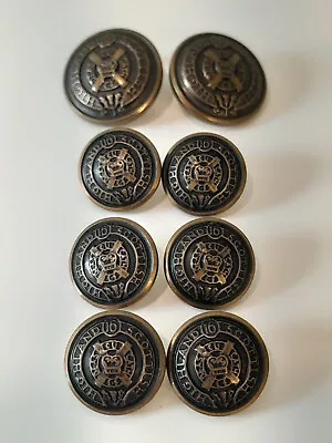 Scottish Highland Military Buttons Lot Of 8  16th Infantry Brass 2 Sizes • $22